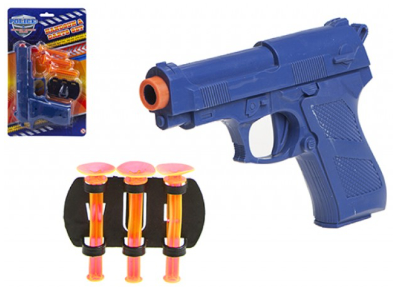 PISTOLA POLICE In blister 20cm c/3 Dardi Soft…x24…x72