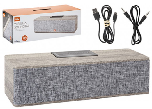 SOUND BAR WIRELESS Effetto Legno (2 autoparlanti da 5W)…x8