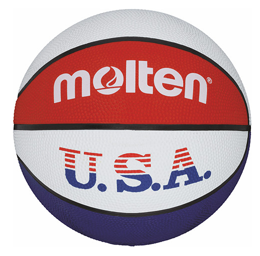 (Mis 5) Pallone MOLTEN USA Basket (Bianco/Rosso/Blu)…x36