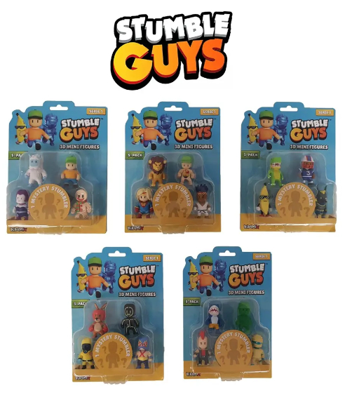 STUMBLE GUYS Serie 1 3D Mini Figures Personaggi In Blister da 5pz -5ass…x15