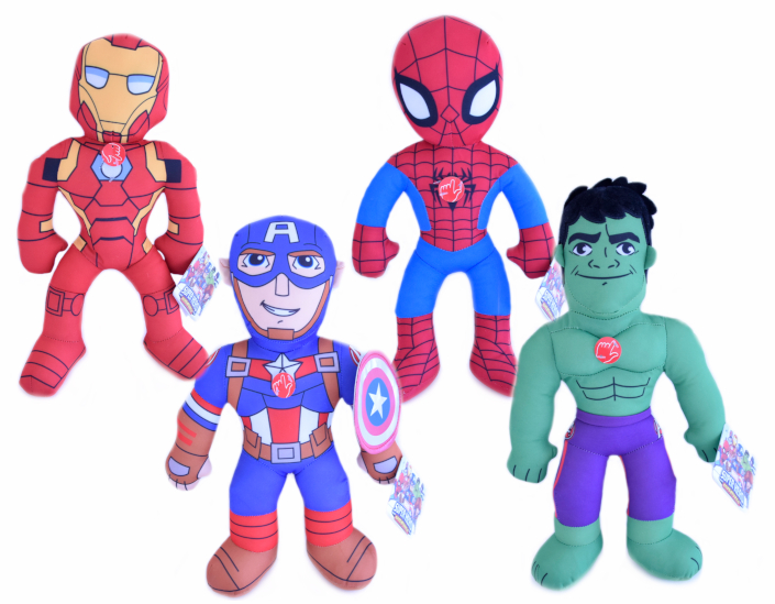 (Mis 5) MARVEL Peluche 50cm in piedi c/suono In Tessuto -4ass…x6