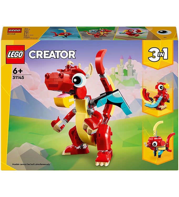 LEGO CREATOR Drago Rosso – 3 in 1  31145 (Box: 14×19 cm)…x4