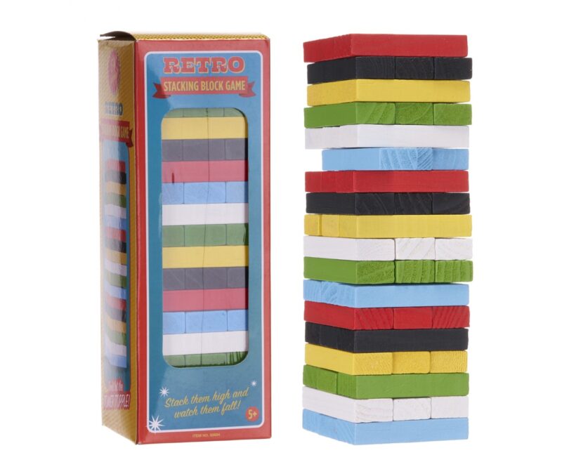 RETRO STACKING GAME Blocchetti in Legno IN BOX (7X20cm)…x36