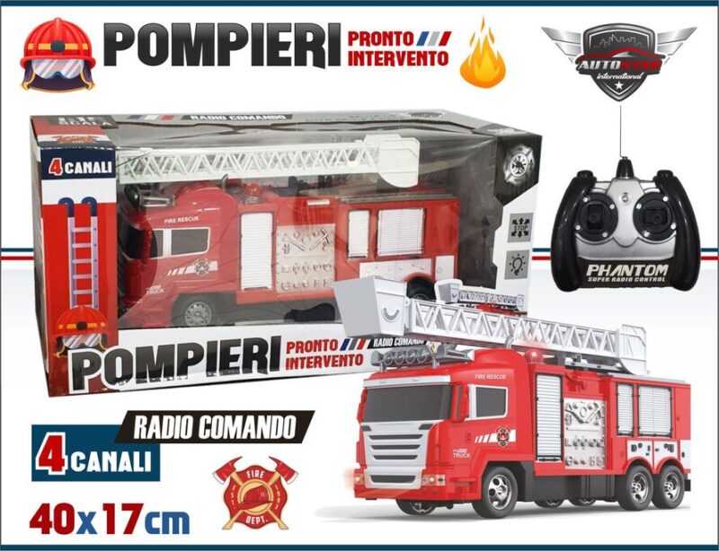 CAMION DEI POMPIERI con radiocomando 4 canali (40x17cm) IT1790…x6