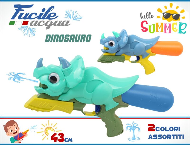 FUCILE AD ACQUA Dinosauro IT1844 – 43cm 2 colori ass…x12