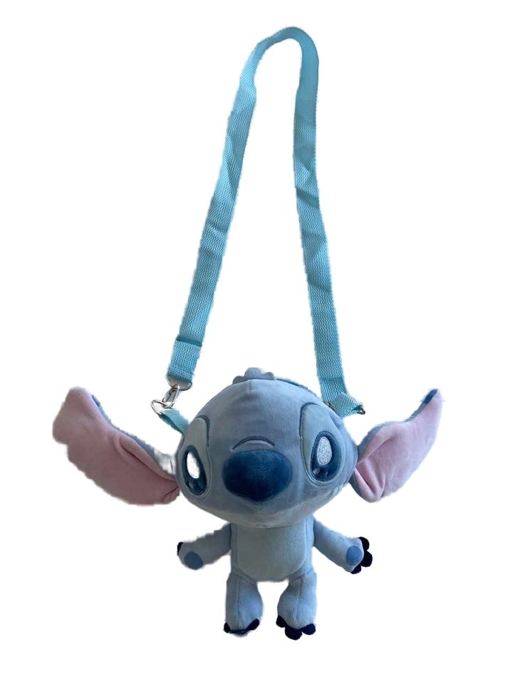 (Mis 2) STITCH Peluche 21  cm zainetto tracolla con zip