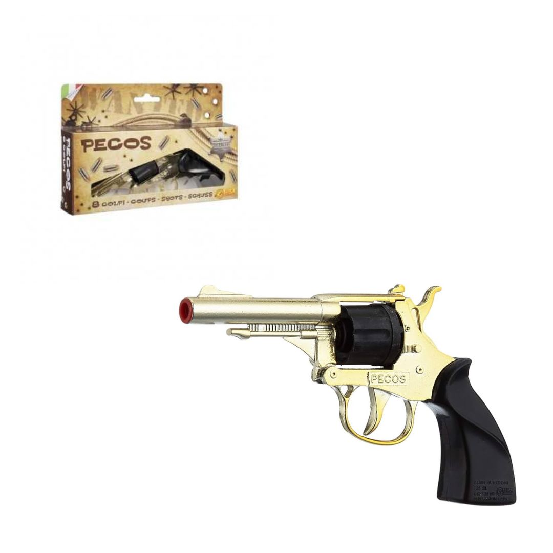 PISTOLA A TAMBURO Pecos Gold In box (19x13cm)…x54