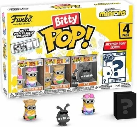 FUNKO Bitty POP! Minions (Tourist Jerry) – Pacco da 4pz In box (14x9cm)…x12