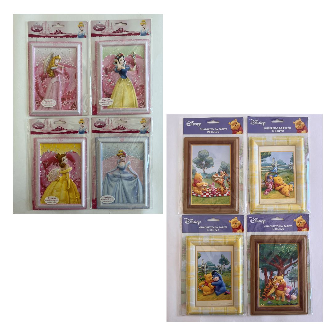 DISNEY (Principesse & Winnie The Pooh) Quadretto decorativo da parete (13x18cm) 4ass…x12