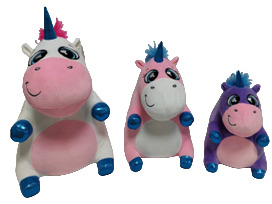 (Mis 0) MUCCA UNICORNO Peluche 12cm c/Bagclip -3ass…x240