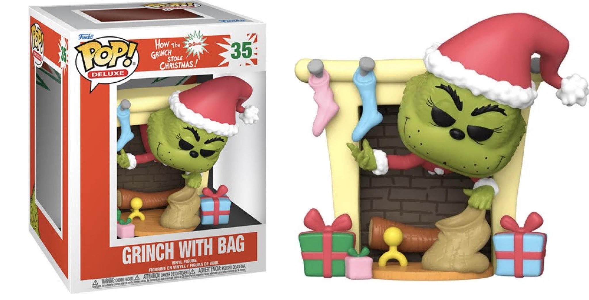 FUNKO POP DELUXE – Grinch with Bag  35 In Box ( cm)…x6