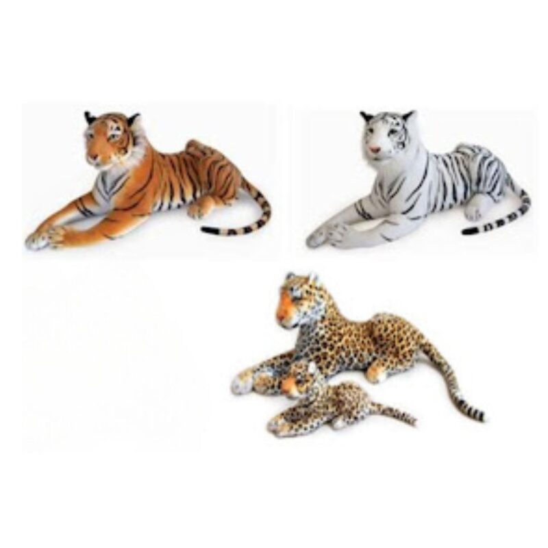 (Mis 8) FELINI Peluche 108cm – 4ass (Pantera/Leopardo/Tigre bianca e marrone)…x4