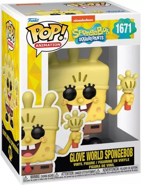 FUNKO POP TELEVISION Spongebob 25th – Glove World Spongebob (con guanto di luce) 1671 In box (11x16cm) …x6