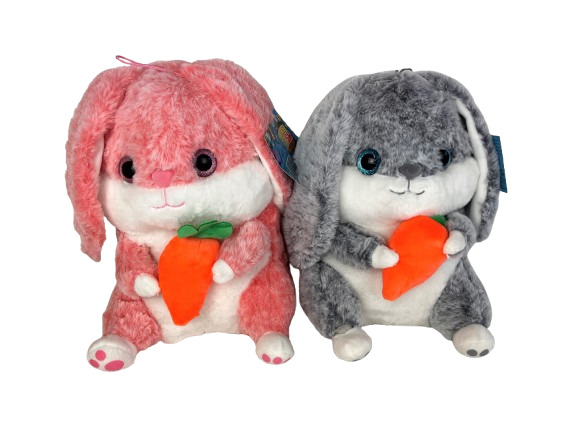 (Mis 2) CONIGLIETTO C/CAROTA Peluche 16cm -2ass…x96