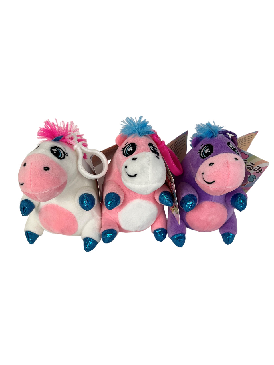 (Mis 0) MUCCA UNICORNO Peluche 12cm c/Bagclip -3ass…x12…x192