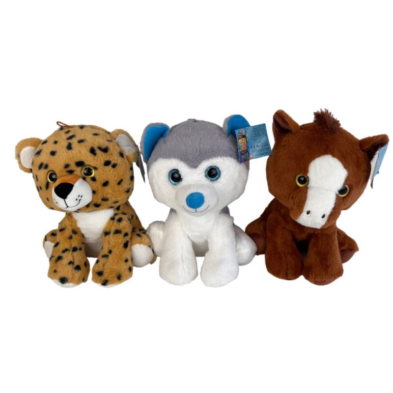 (Mis 2) ANIMALETTI Cavallo/Husky/Leopardo Peluche 16cm -3ass…x12…x168