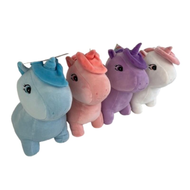 (Mis 1) UNICORNO PASTELLO Peluche Squishy 15cm -4ass…x12…x180